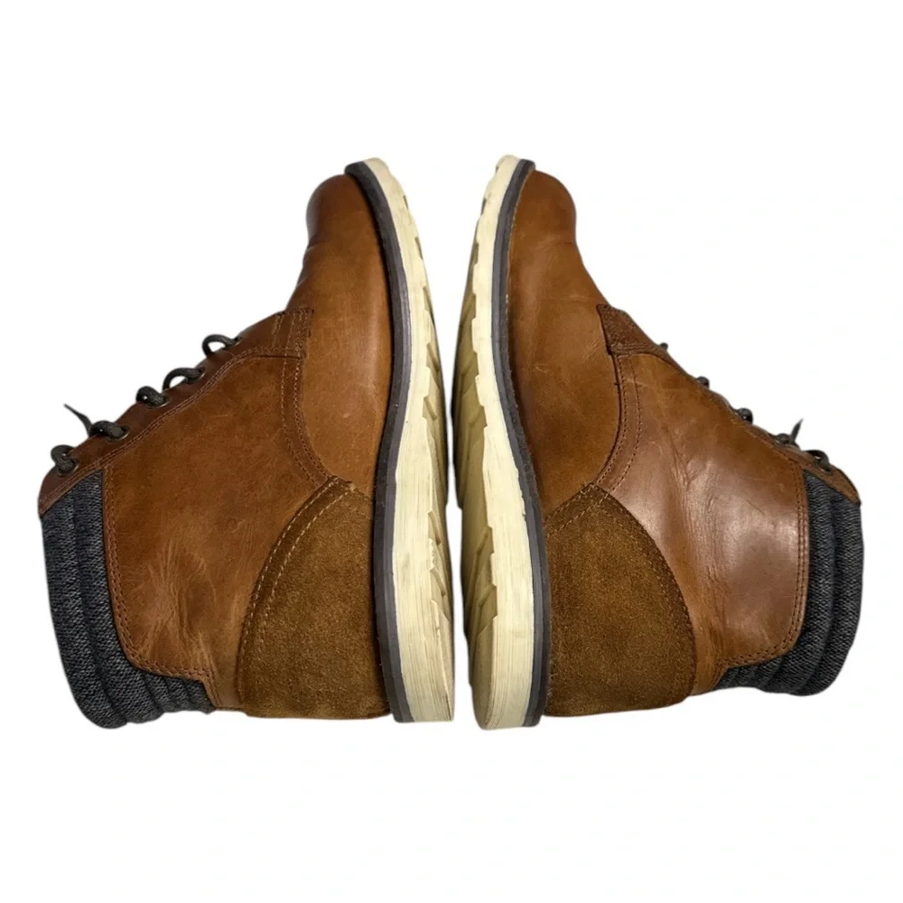 Crevo Men's Geoff Lace Up Ankle Leather Boots in Chestnut Size 9.5